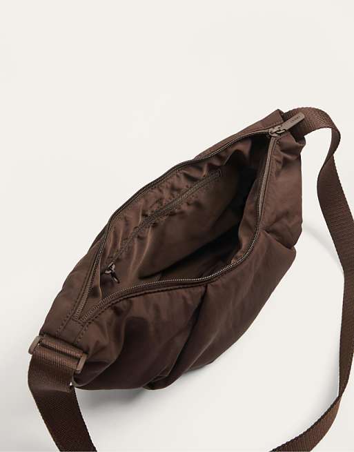 OYSHO Mini Quilted Crossbody Bag In Brown