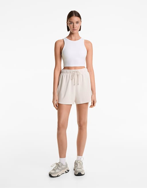 OYSHO Modal Blend Cups Tank Top In Off-white