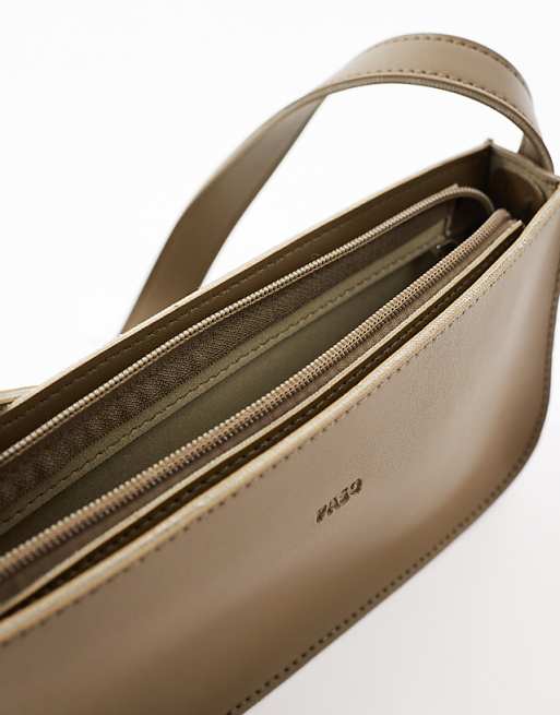 PASQ Baguette Shoulder Bag In Dark Green