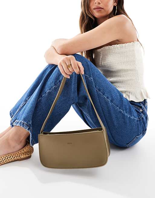PASQ baguette shoulder bag in dark green