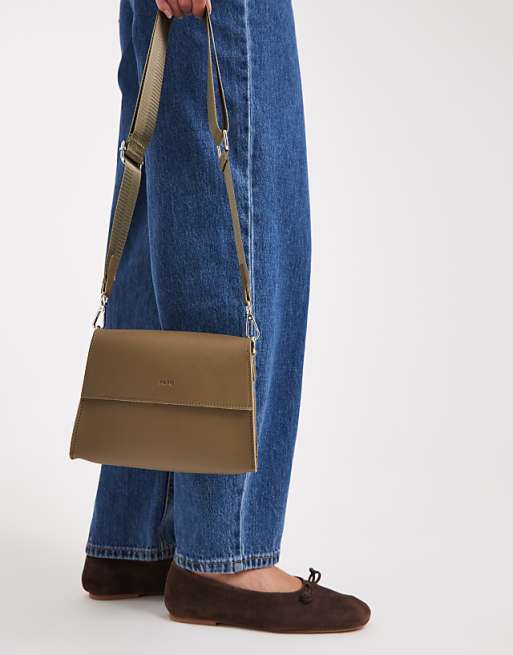 PASQ Flapover Classic Crossbody Bag In Forest Green