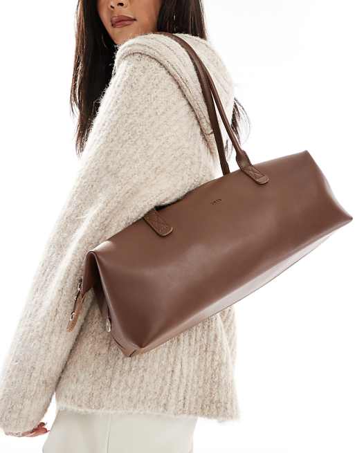 PASQ Long Shoulder Bag In Brown