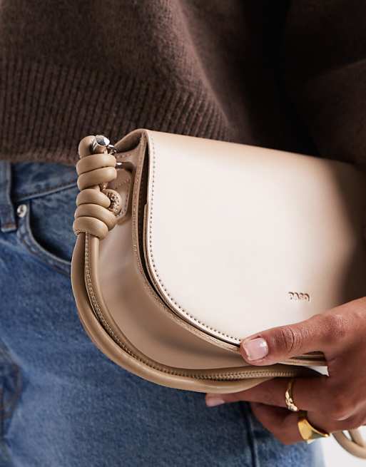 PASQ Mini Saddle Bag In Beige