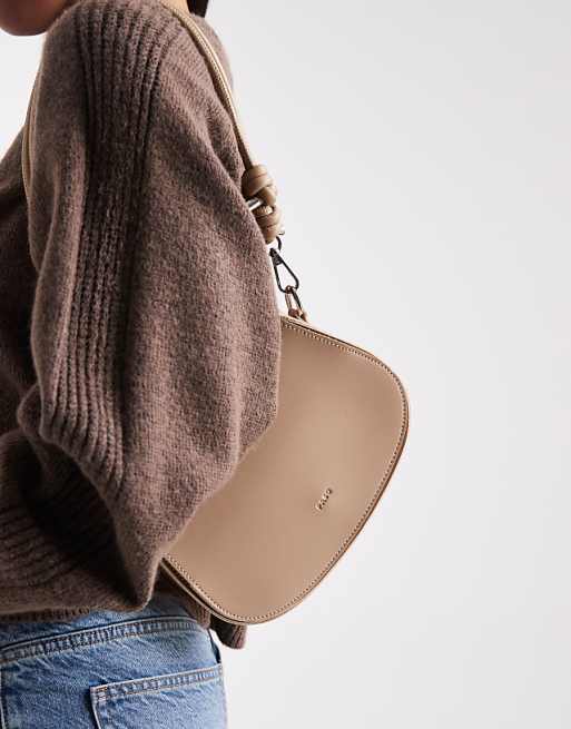 PASQ Mini Saddle Bag In Beige