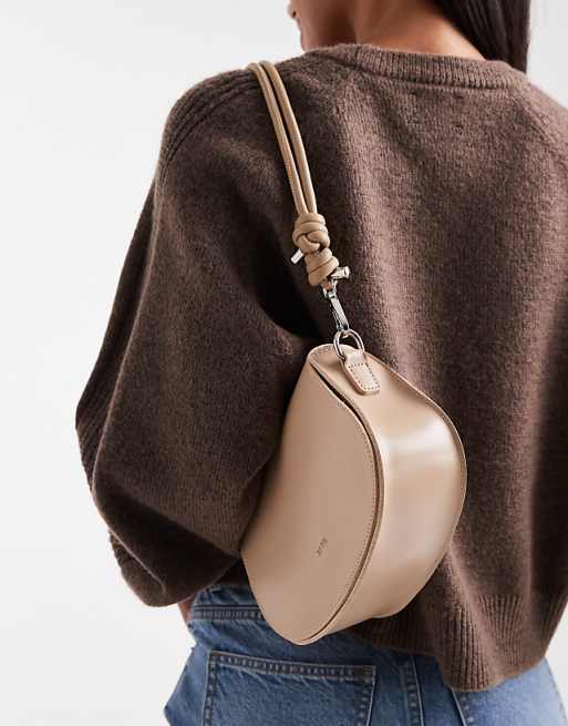 PASQ Mini Saddle Bag In Beige