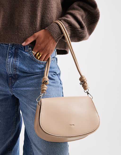 PASQ mini saddle bag in beige