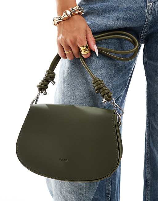 PASQ mini saddle bag in olive green