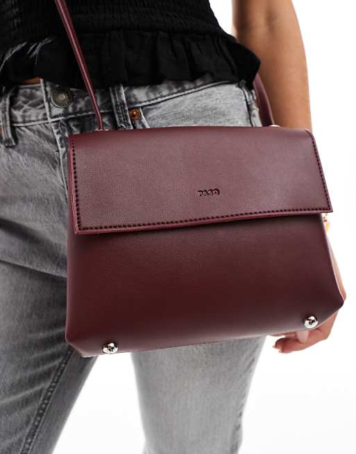 PASQ Small Soft Crossbody Bag In Burgundy
