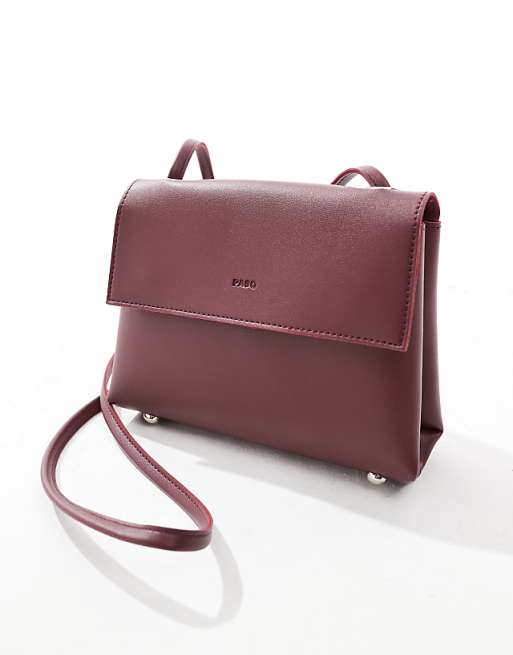 PASQ Small Soft Crossbody Bag In Burgundy