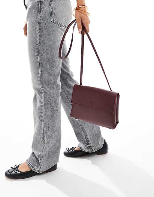 PASQ Small Soft Crossbody Bag In Burgundy