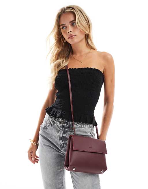 PASQ small soft crossbody bag in burgundy