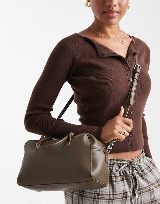 PASQ Twin Stap Medium Shoulder Bag In Green