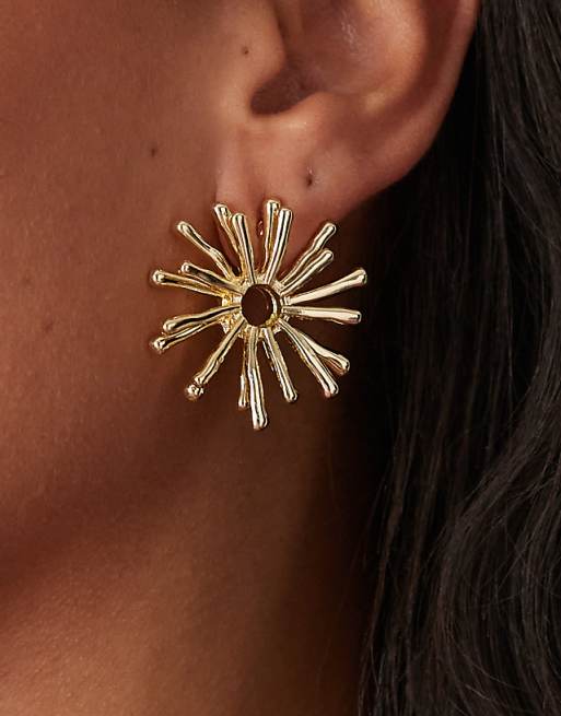Petit Moments Disco Daisy Statement Earrings In Gold