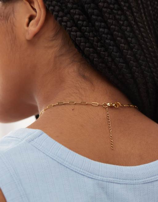 Petit Moments Stainless Steel Flower Chain Necklace In Gold