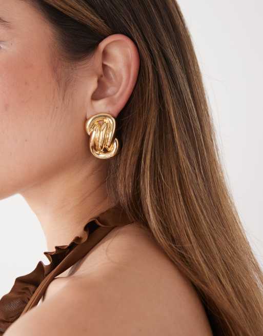 Petit Moments Twisted Stud Earrings In Gold