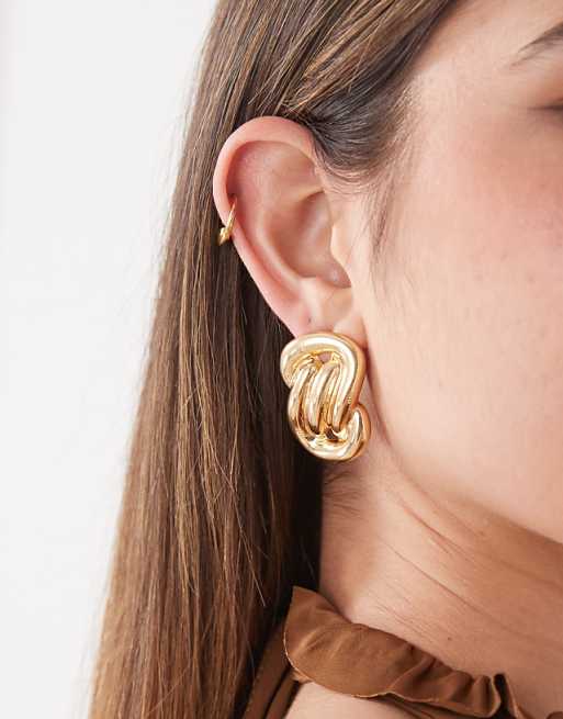 Petit Moments twisted stud earrings in gold