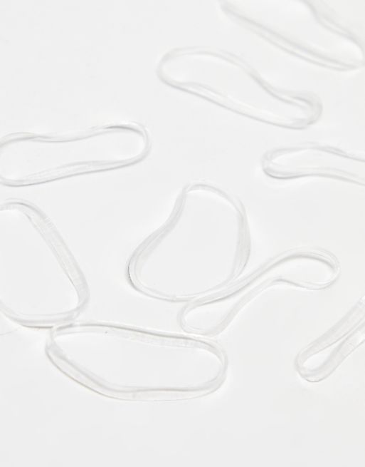 Pieces '100' Pack Elastic Hair Bands In Clear