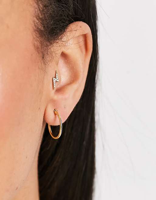 Pieces 18k Plated Small Hoops In Gold
