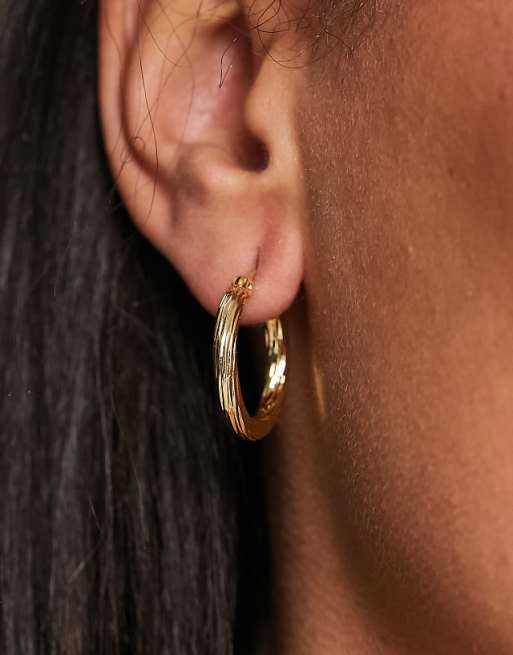 Pieces 18k Plated Vintage Medium Hoops In Gold