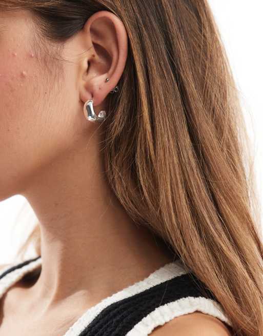 Pieces Chunky Hoops In Silver
