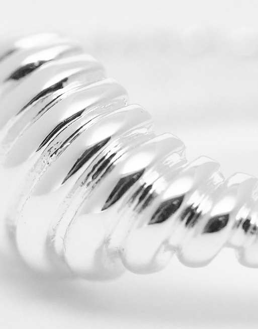 Pieces Chunky Textured Ring In Plated Sterling Silver