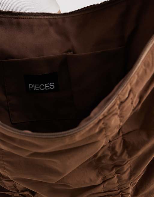Pieces Crossbody Bag With Bow Details In Brown