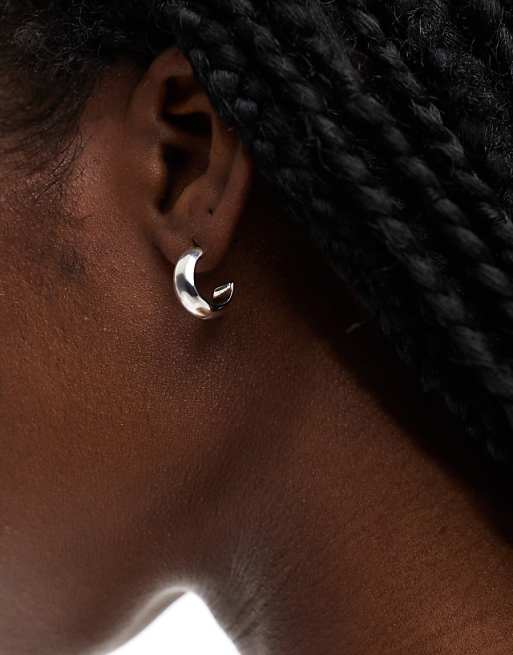 Pieces everyday hoop earrings in plated sterling silver