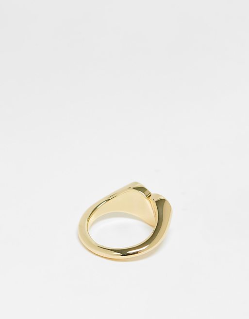 Pieces Exclusive 18k Plated Heart Signet Ring In Gold