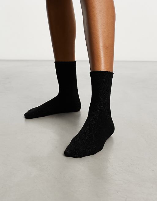 Pieces Glitter Socks In Black