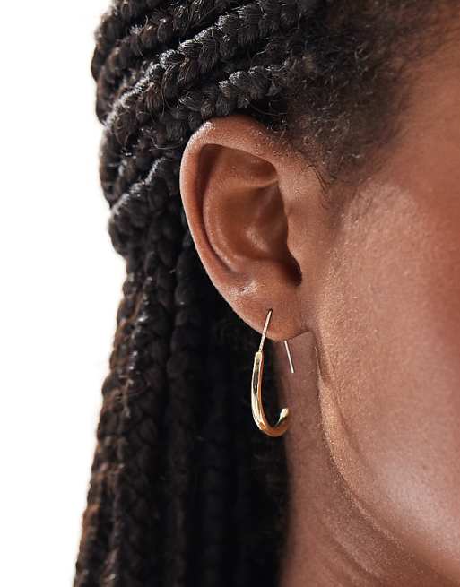 Pieces large oval hoop earrings in gold