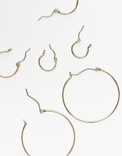 Pieces Multi-size Hoop Earring 3-pack In Gold