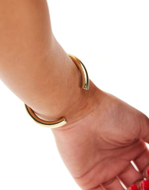 Pieces Smooth Metal Bangle In Gold