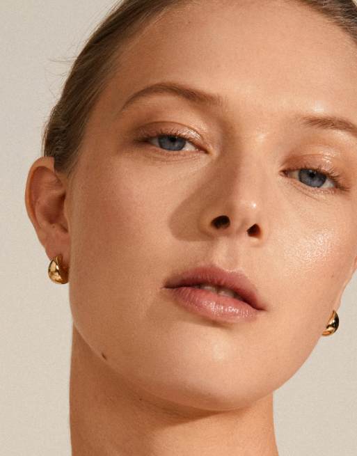 Pilgrim Alexane Chunky Mini Hoop Earrings In Gold Plated