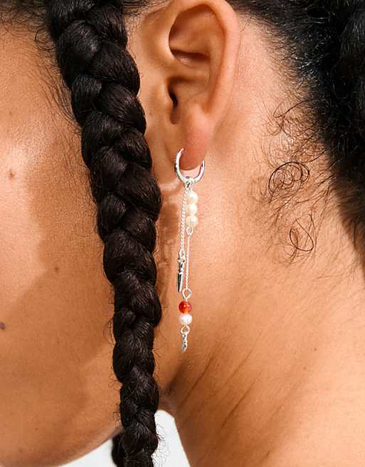 Pilgrim Between chain earrings in silver plated