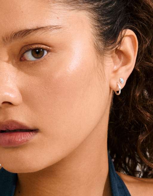 Pilgrim Halo Gift Set Earrings 3in1 Set In Silver Plated