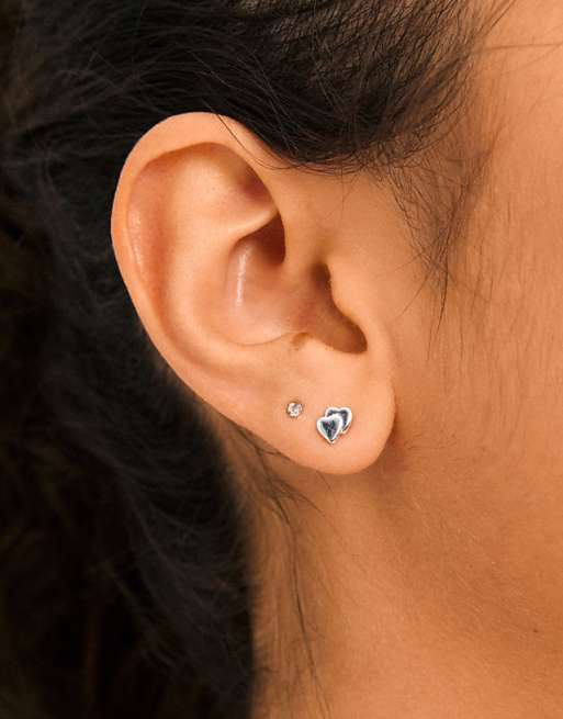 Pilgrim Halo gift set earrings 3in1 set in silver plated