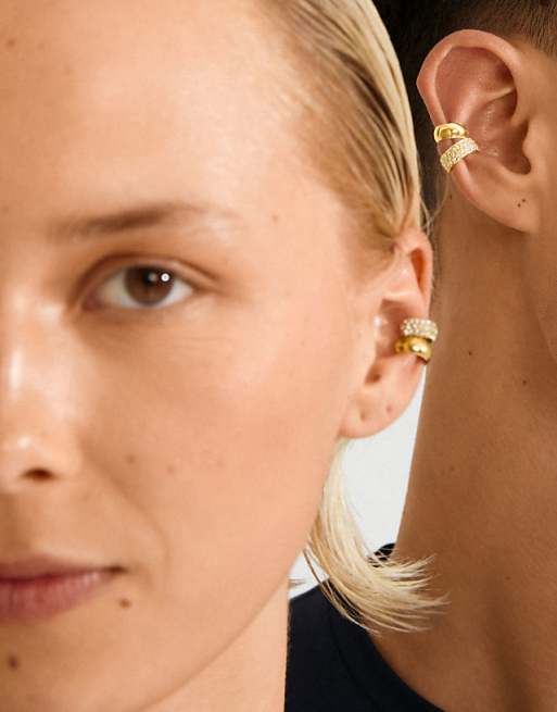 Pilgrim Hudsyn ear cuff 2in1 set in gold plated