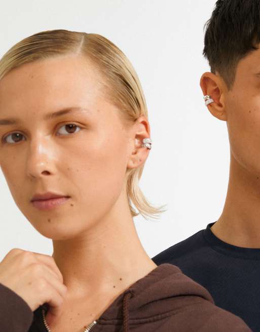Pilgrim Hudsyn Ear Cuff 2in1 Set In Silver Plated