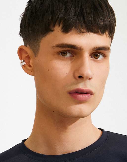 Pilgrim Hudsyn ear cuff 2in1 set in silver plated