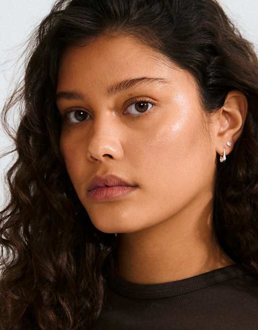 Pilgrim Instant earrings 2in1 set in silver plated