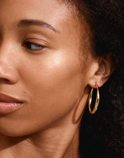 Pilgrim Jorun large hoop earrings in gold plated
