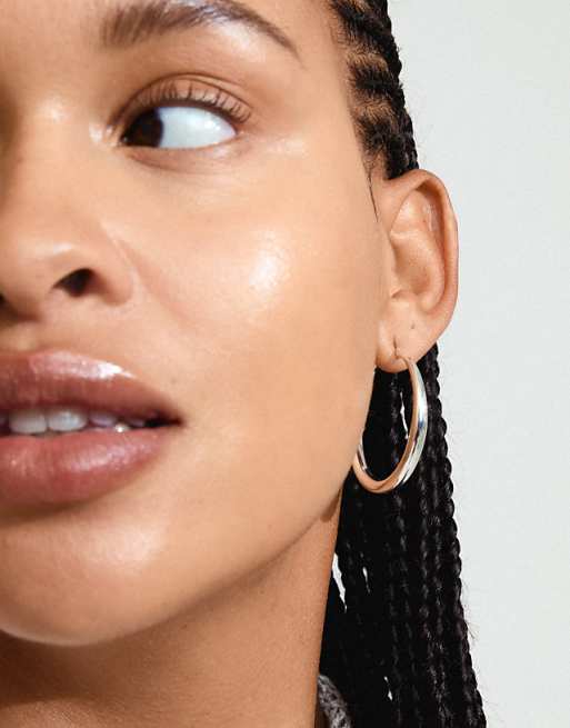 Pilgrim Jorun large hoop earrings in silver plated