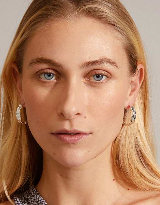 Pilgrim Julita hoop earrings in silver plated