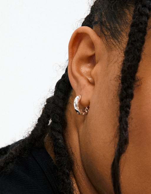 Pilgrim Nevaeh hoops in silver plated