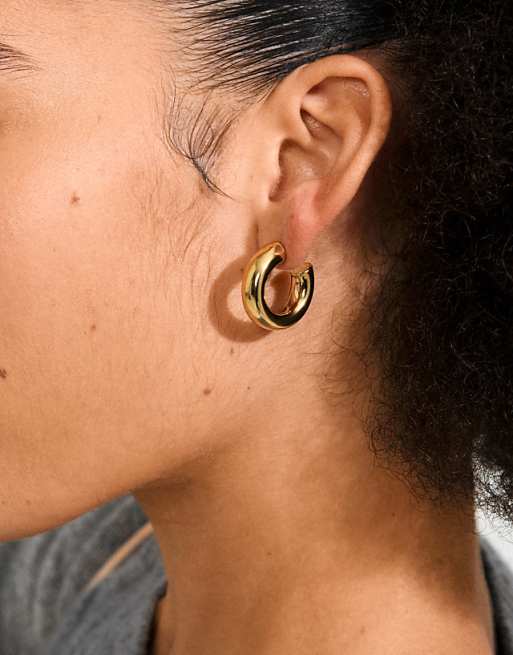 Pilgrim Phase large hoops in gold plated