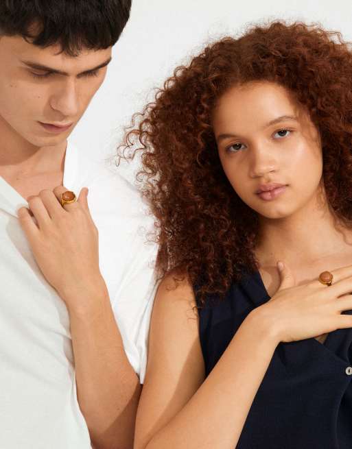 Pilgrim Sense Ring Agate In Gold Plated