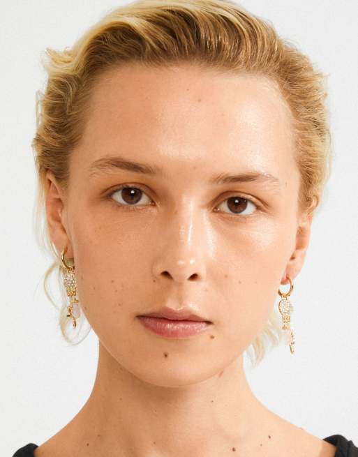 Pilgrim Shift Hoop Earrings In Gold Plated