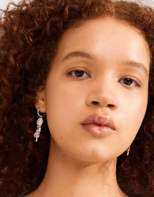 Pilgrim Shift Hoop Earrings In Silver Plated