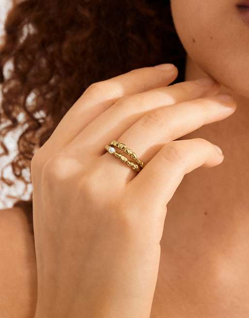 Pilgrim Shift ring in gold plated
