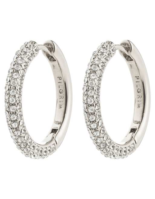 Pilgrim Tatum Large Hoops In Silver Plated